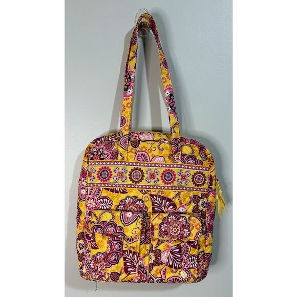 Vera Bradley Tall Zip Tote Bali Gold Retired - Picture 1 of 9